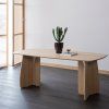 377928 N 02 SF FQ Oakline curve eettafel 180x100cm naturel vierkant