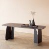 377930 B 01 SF FQ Oakline curve eettafel 220x100cm mystic brown vierkant
