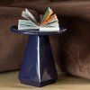 378008 C 01 SF Lavo bijzettafel metaal hoogglans donkerblauw vierkant