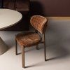 378004 B 01 SF WP Foon eetkamerstoel 3D structuurstof bruin vierkant