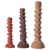 377979 BR 02 VS Bexi kandelaar metaal bruin rood set van 3 F2