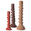 377979 BR 01 VS Bexi kandelaar metaal bruin rood set van 3 F1