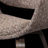 377505 BD 01 VS ES Yossi eetkamerstoel bruin met houten poot donkerbruin detail