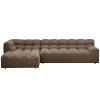 200420 DM 01 VS BL Allure chaise longue links geweven stof donkerbruin melange