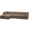 200420 DM 02 VS BL Allure chaise longue links geweven stof donkerbruin melange SA