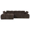 377464 B 03 VS WE Mojo chaise longue links geweven ribstof bruin F2 PS