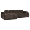 377464 B 07 VS WE Mojo chaise longue links geweven ribstof bruin R1 PS