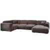 375074 W 02 VS WE Cloud hoekbank links geweven chenille warm bruin SA