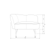 340475 KG 156 132 50 BT Sara lounge fauteuil links