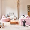 400453 R 400454 R 400455 R 375145 W 01 SF VT Family 1 zits element rechts links roze Block salontafel walnootfineer VIERKANT