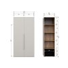RENS 2-DOORS WARDROBE LONG HANDLE WALNUT/PEBBLE GREY