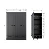 CONNECT 3-DOORS DRAWER - STRIP DOORS BLACK