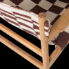 377837 B 01 VS WP Zano fauteuil hout bruin met kelim zitting naturel C1