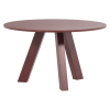 375419 BR 02 VS ES Rhonda eettafel O129cm eiken bordeauxrood FA