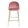Lausanne Bar Chair - barová stolička, zamat, ruža, mosadzný vzhľad nôh HN1214