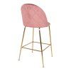 Lausanne Bar Chair - barová stolička, zamat, ruža, mosadzný vzhľad nôh HN1214