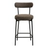 Badalona Counter Chair - Stolička za pultom, bouclé, hnedá, čierne nohy HN1064