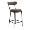 Badalona Counter Chair - Stolička za pultom, bouclé, hnedá, čierne nohy HN1064