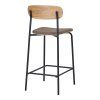 Estepona Counter Chair - stolička za pultom, opierka z jaseňového dreva, hnedé sedadlo s čiernymi nohami HN1269