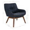 London Lounge Chair - kreslo do obývačky, tmavomodré, nohy z vlašského orecha HN1277