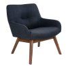 London Lounge Chair - kreslo do obývačky, tmavomodré, nohy z vlašského orecha HN1277