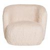 Kreslo Setubal Lounge Chair - kreslo do obývačky, umelá kožušina, sivobiela HN1093