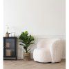 Kreslo Setubal Lounge Chair - kreslo do obývačky, umelá kožušina, sivobiela HN1093