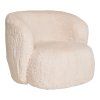 Kreslo Setubal Lounge Chair - kreslo do obývačky, umelá kožušina, sivobiela HN1093