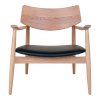 Kreslo Olvera Lounge Chair - Kreslo do obývačky, dub/PU vankúš, prírodné/čierne