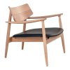 Kreslo Olvera Lounge Chair - Kreslo do obývačky, dub/PU vankúš, prírodné/čierne