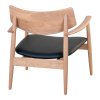 Kreslo Olvera Lounge Chair - Kreslo do obývačky, dub/PU vankúš, prírodné/čierne
