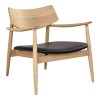 Kreslo Olvera Lounge Chair - Kreslo do obývačky, dub/PU vankúš, prírodné/čierne