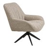 Kreslo Grandola Lounge Chair - kreslo s otočným kolieskom, sivé, čierne nohy HN1086
