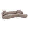 Kingston Lounge Sofa - Lounge Sofa s 2 vankúšmi, pravá strana, hnedá HN1299
