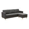 Firenze Sofa - Pohovka, tmavosivá s nohami z prírodného dreva HN1045