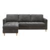 Firenze Sofa - Pohovka, tmavosivá s nohami z prírodného dreva HN1045