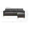 Firenze Sofa - Pohovka, tmavosivá s nohami z prírodného dreva HN1045
