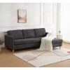 Firenze Sofa - Pohovka, tmavosivá s nohami z prírodného dreva HN1045