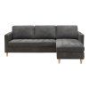 Firenze Sofa - Pohovka, tmavosivá s nohami z prírodného dreva HN1045