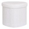 Medford Pouf - Puf, plyšový, biely 42,5x36,5 cm, HN1310