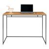 Vita Desk - písací stôl, dubový vzhľad s čiernym rámom 100x45x75 cm