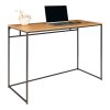 Vita Desk - písací stôl, dubový vzhľad s čiernym rámom 100x45x75 cm