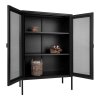 Melbourne Cabinet - Skriňa, 2 sieťované dvere, oceľ, čierna 80x40x120 cm