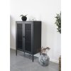Melbourne Cabinet - Skriňa, 2 sieťované dvere, oceľ, čierna 80x40x120 cm