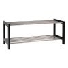 Padova Shoe Rack - Regál na topánky, drevo/oceľ, 2 police, čierny 78x34 cm