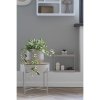 Sisco Side Table - Bočný stolík, béžová oceľ, prírodná vrchná doska ø40x40 cm