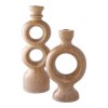 Sviečka - Sviečka, keramika, hnedá 13,5x8,8x23,4 cm