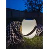 Cardiff LED lampa - lampa s popruhom, bluetooth reproduktor, dobíjateľná, biela