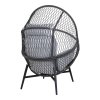 Rosario Lounge Chair - Lounge Chair, polyratan, čierna, vrátane vankúšov