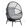 Rosario Lounge Chair - Lounge Chair, polyratan, čierna, vrátane vankúšov